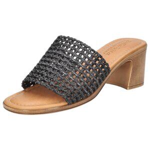 Bella Vita Made in Italy Women's Eni-Italy Heeled Sandal Black/Pewter Size 9.5 W